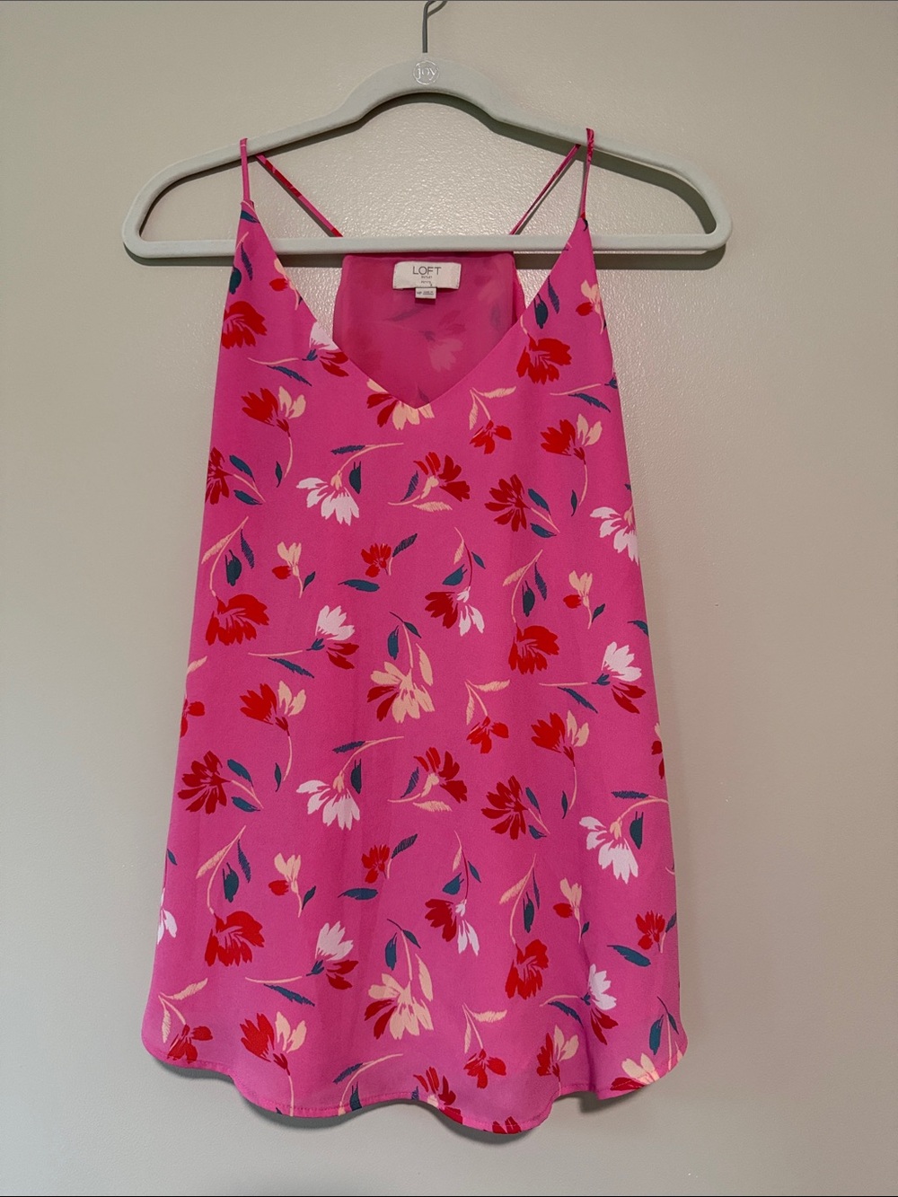 LOFT Pink Floral Spaghetti-Strap Cami